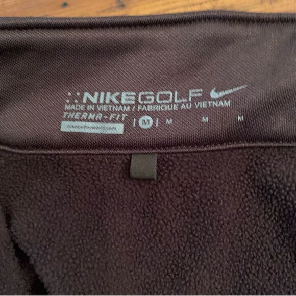 Nike Golf Thermafit Warm Fleece Lined 1/4 Zip Pulover Brown Sz M - Picture 7 of 8